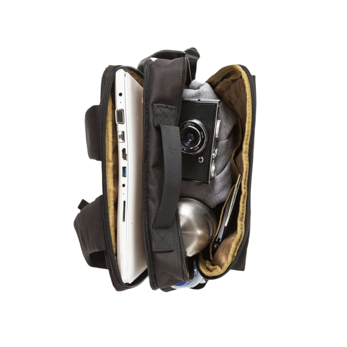 Top view of versatile storage compartments in City-C daypack